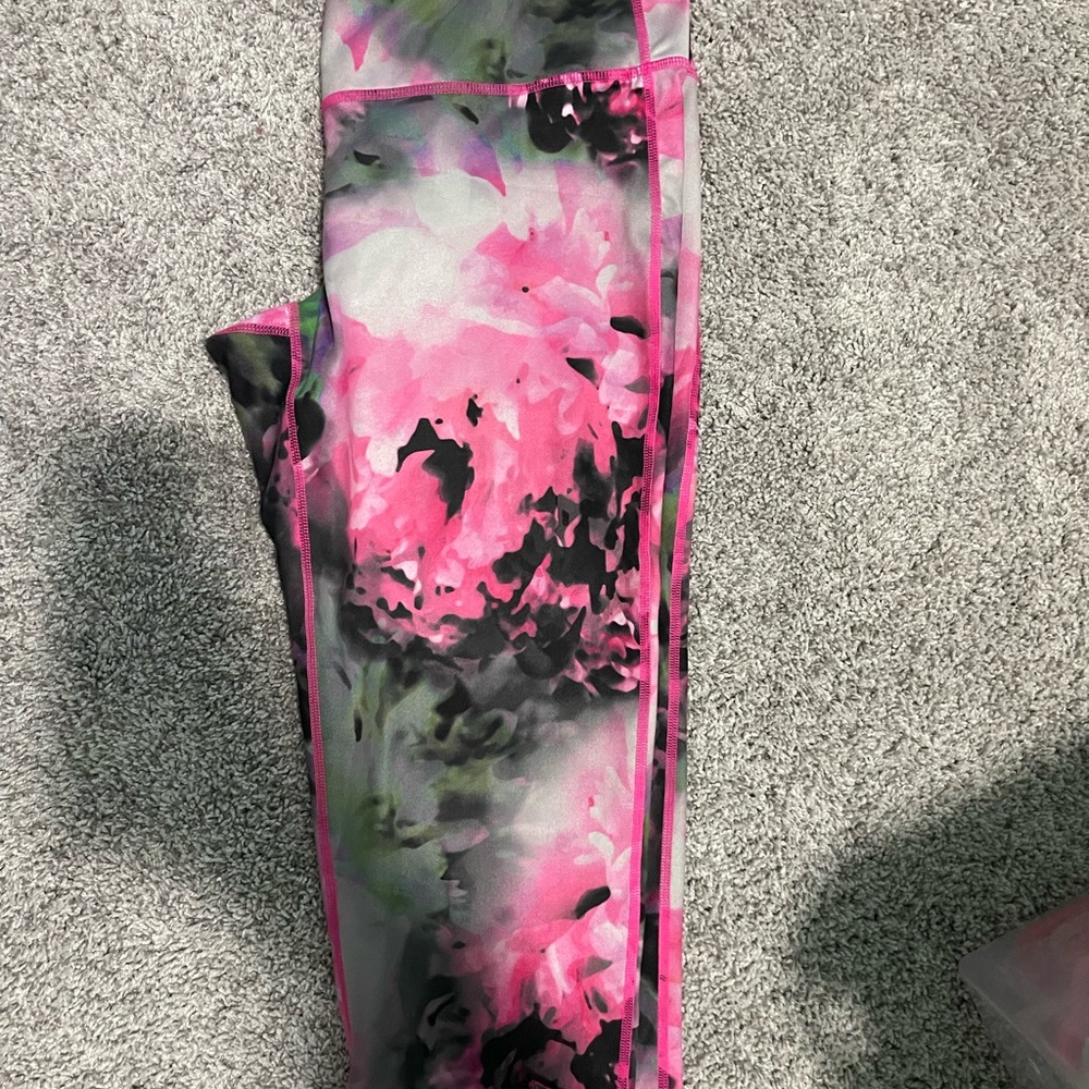 Floral Pink and Gray Women’s Leggings (Athleta)